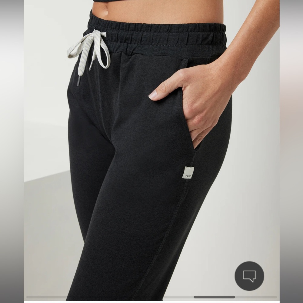 Vuori performance jogger, black heather, size medium